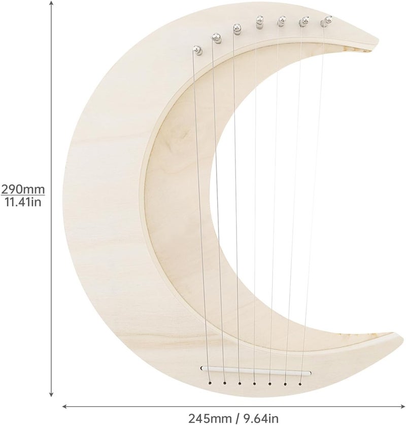 OriGlam Lyre Harp 7 String DIY, Moon Shaped Lyre Harp Musical Instrument, Wood String Instruments, Make Your Own Basswood - Image 5